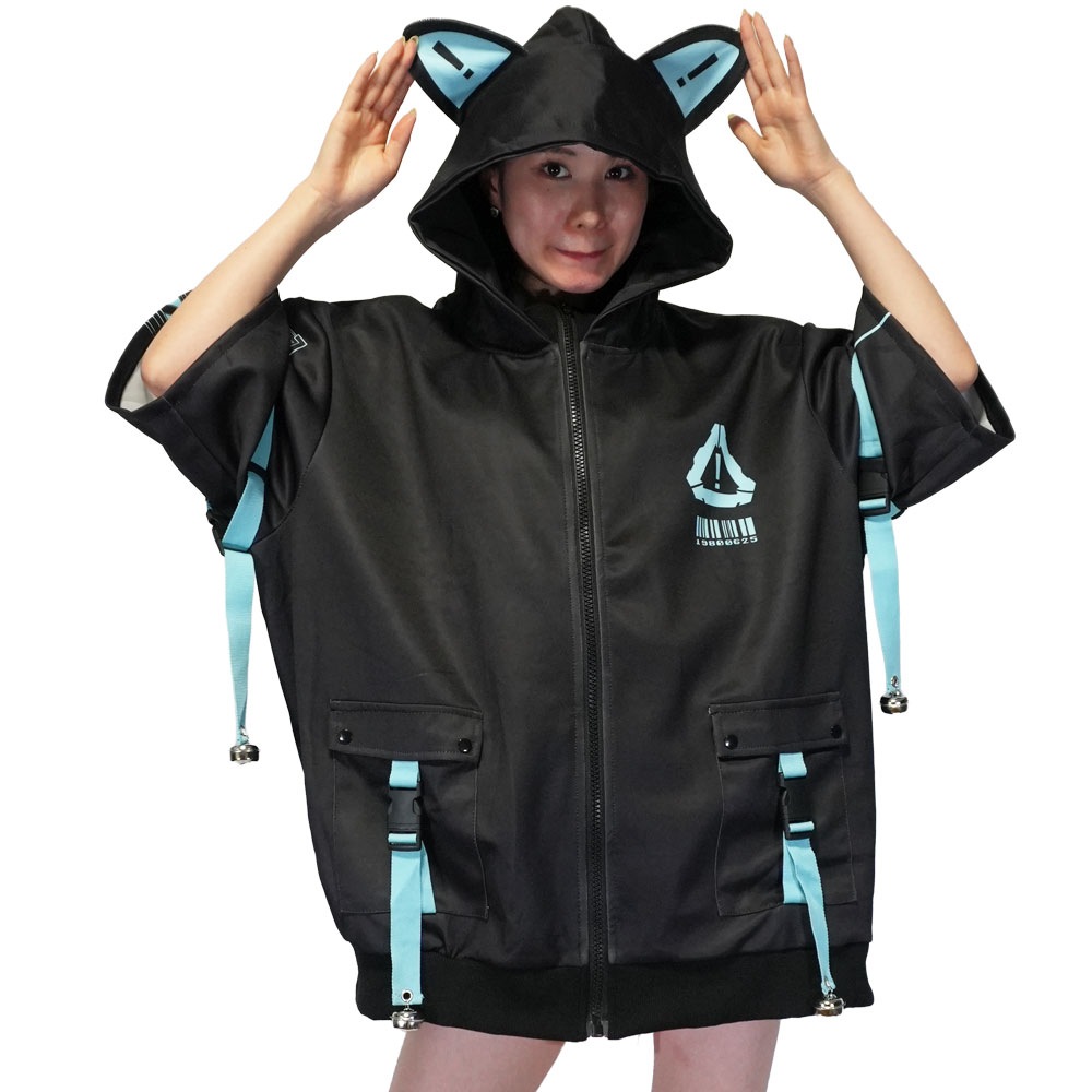 [半袖]ERROR CODE ジャケット ブルー ブルゾン 半袖 原宿系 原宿 ライン ファッション パンク ロック ブラック jr-481-122