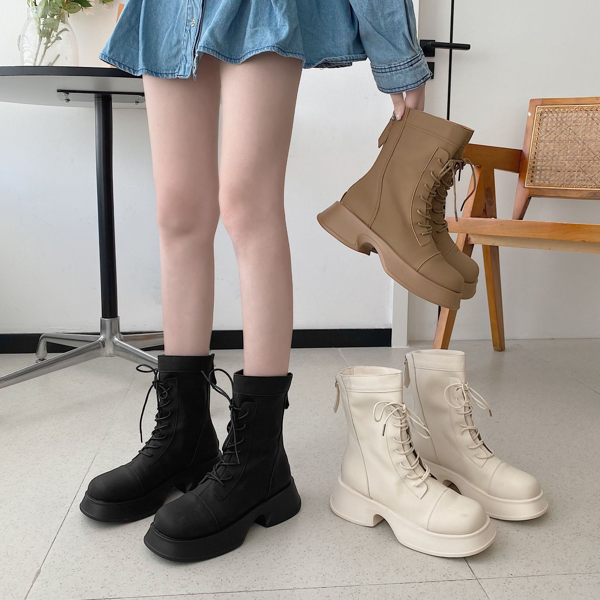 ロングブーツが復活！ロングブーツ フラットパンプス モカシン ショートブーツ 旬な履きこなし！ショートブーツ 旬な履きこなし！ショートブーツマーディンブーツ 秋冬 ショットブーツ シンプル カジュアル
