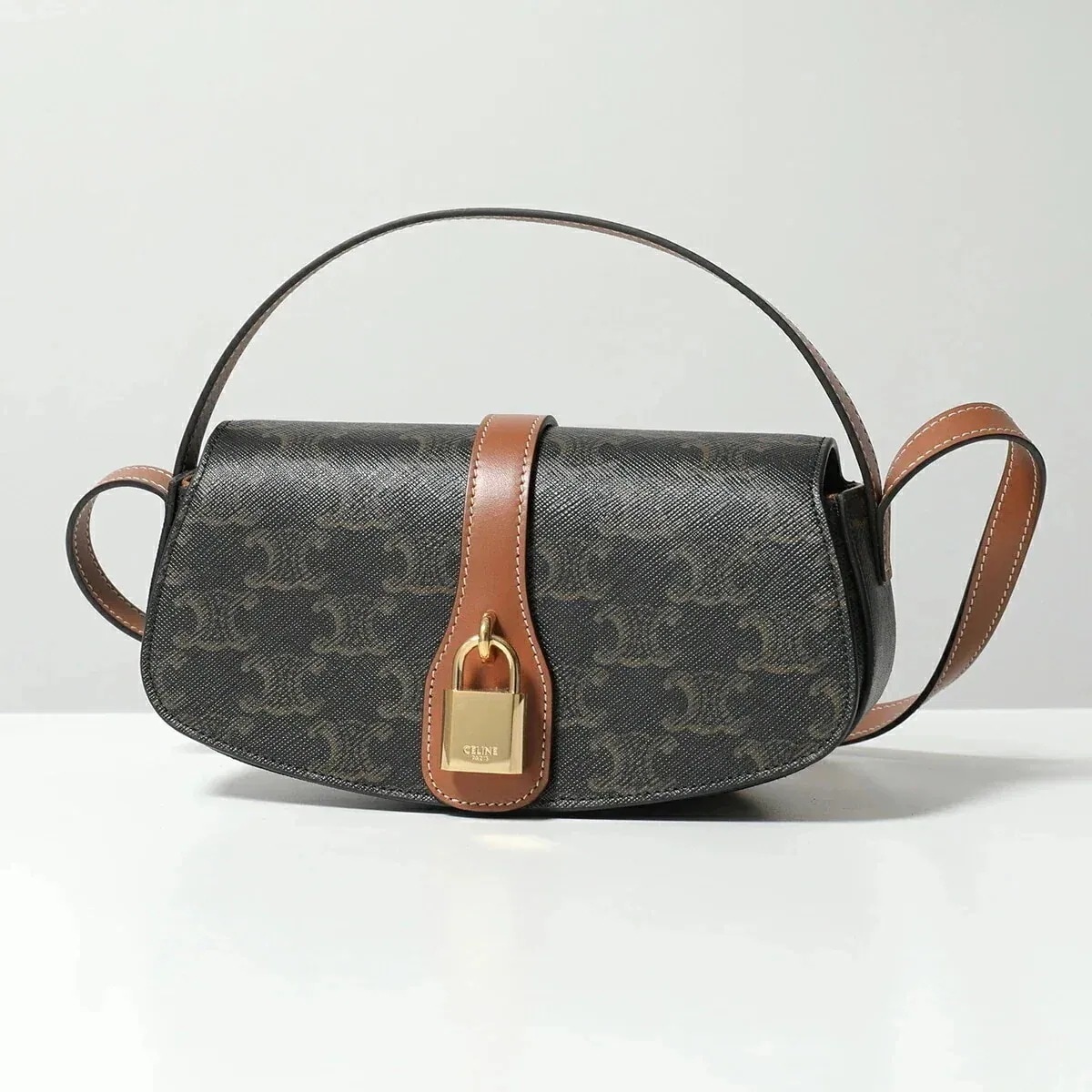 CELINE セリーヌ ショルダーバッグ Tabou タブー 10I592DQ2.04LU レディース トリオンフ ハンドバッグ 南京錠 鞄 TAN