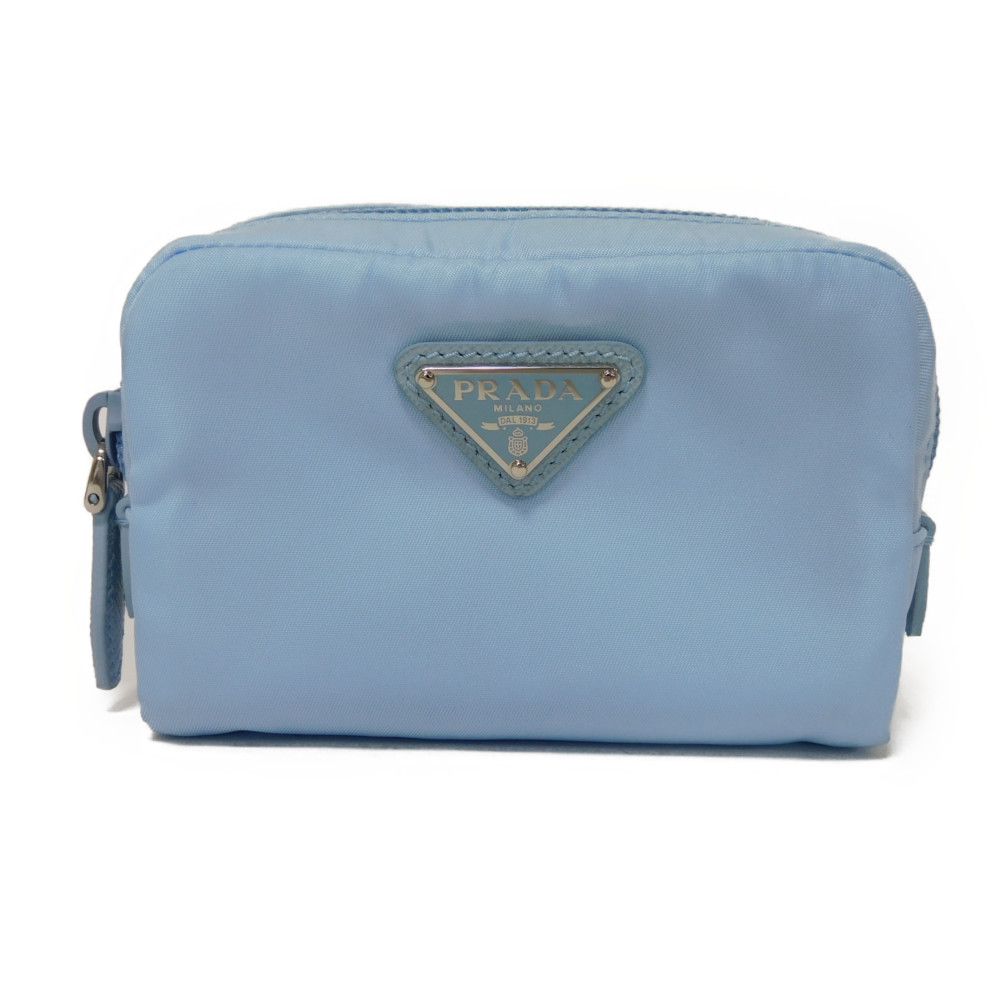 【中古】 クラッチバッグ 現行 ナイロン パステル RFID 美品 マイクロ Re-Nylon ポーチ トライアングルロゴ 1ND339 R067 F0076
