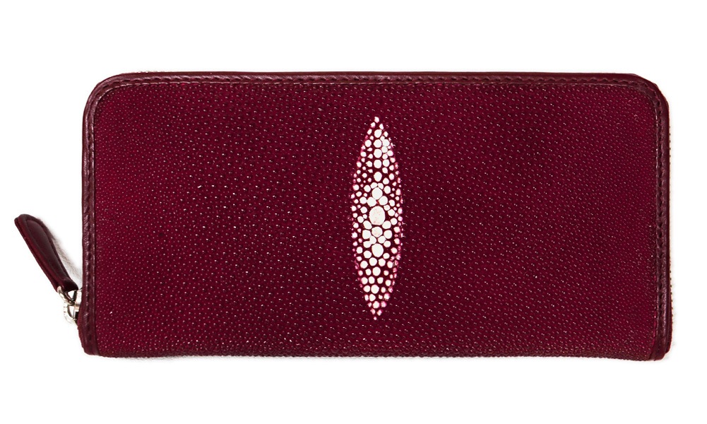 スティングレイ レザー ラウンドファスナー 長財布 エイ革 本革