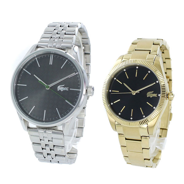 LACOSTE ラコステ 腕時計 手表 ペアウォッチ メンズ レディース 42ミリ/36ミリ グレー ブラック シルバー ゴールド ステンレス 20110732001088 誕生日プレゼント ポイント男女兼用腕時計