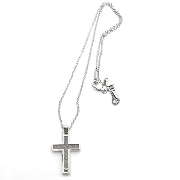 エンポリオアルマーニ ジュエリー ファッション アクセサリー NECKLACE ネックレス ペンダント 十字架 クロス シルバー ブラック EGS1705040 誕生日プレゼント ポイント消化