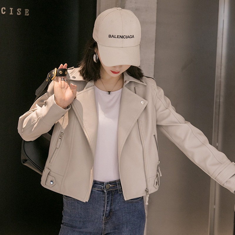 アウター レディース ジャケット レザージャケット ライダースジャケット 襟付き 前開き ジッパー 長袖 ショート ショート丈 フェイクレザー カッコいい クール バイク 春 秋 ロングシーズン S