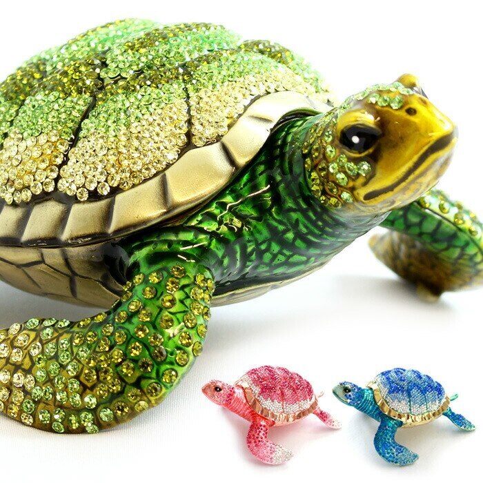 【正規品】 海亀 ウミガメ 縁起物 宝石箱 東京銀座PICALS 12-l001