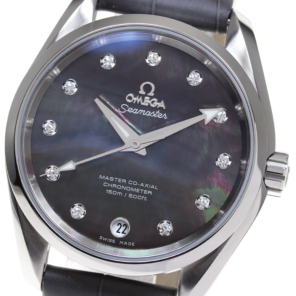 オメガ OMEGA 231.13.39.21.57.001 シーマスター アクアテラ 11Pダイヤ デイト 自動巻き レディース 美品 箱・保証書付き_867194【中古】