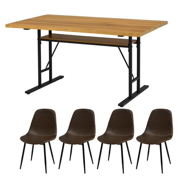 LT-4770NA34DBR-5S ナチュラル/ダークブラウン ダイニング5点セット メーカー直送