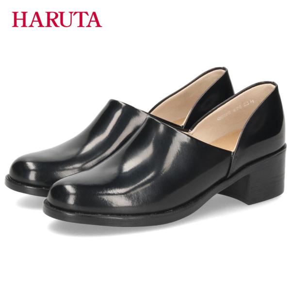 ヒールアップスポックシューズ レディース ハルタ HARUTA 476 靴 革靴 黒 クロ ブラック 3E スポックシューズ 太ヒール スタイルアップ 日本製