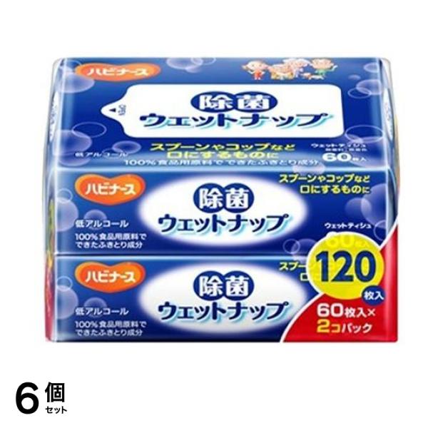 ハビナース 除菌ウェットナップ 120枚入 (=60枚入×2個パック) 6個セット
