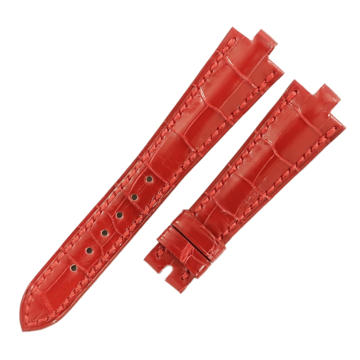 ディアゴノ用 クロコバンド レディース ボーイズ 純正 替え ベルト ストラップ 18mm 赤 3年保証