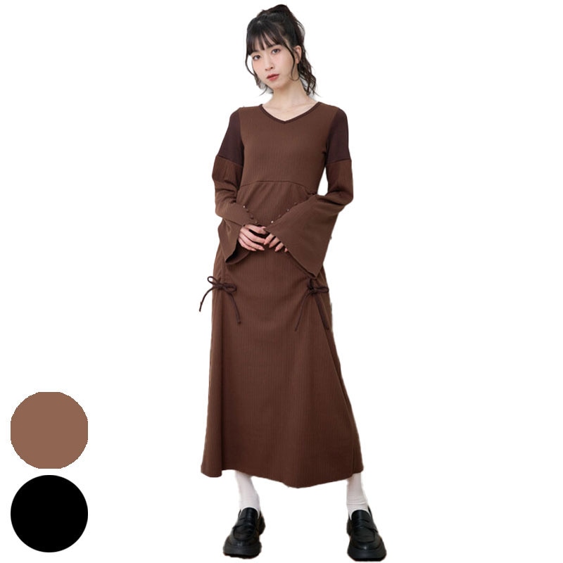 【2カラー】エフォートレス ニット リブ ワンピース 224750028