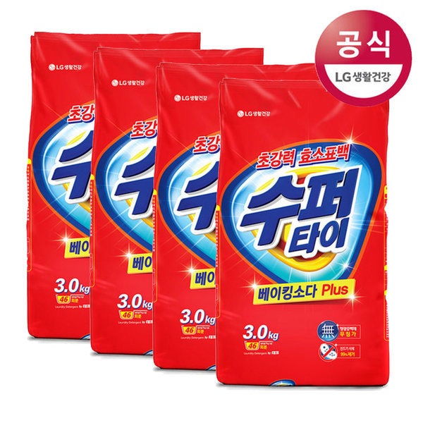 スーパータイ粉末洗剤詰替用3kg4個