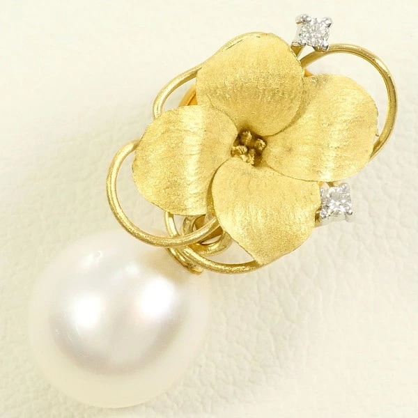 PT900 プラチナ 合金 ピンブローチ パール (真珠) ダイヤ 0.04 中古
