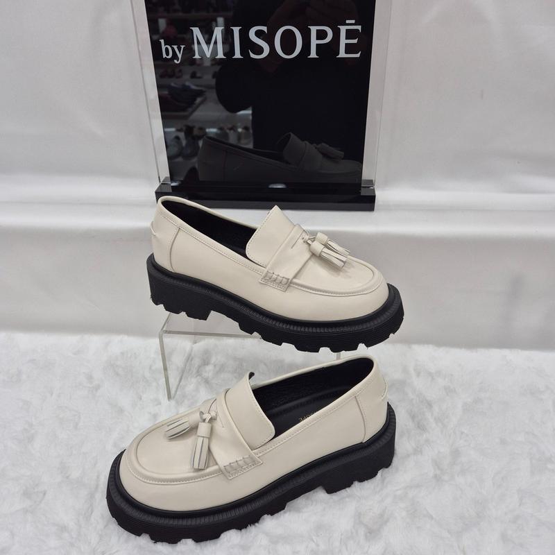 By 女性 チャンキーソール タッセル ローファー 112HT419SD008 IVORY 1 JJ