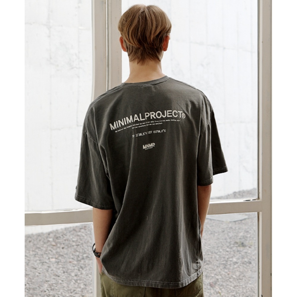 MINIMALPROJECT ピグメントシグネチャー オーバーフィット 半袖Tシャツ MST124 [DARKGRAY]