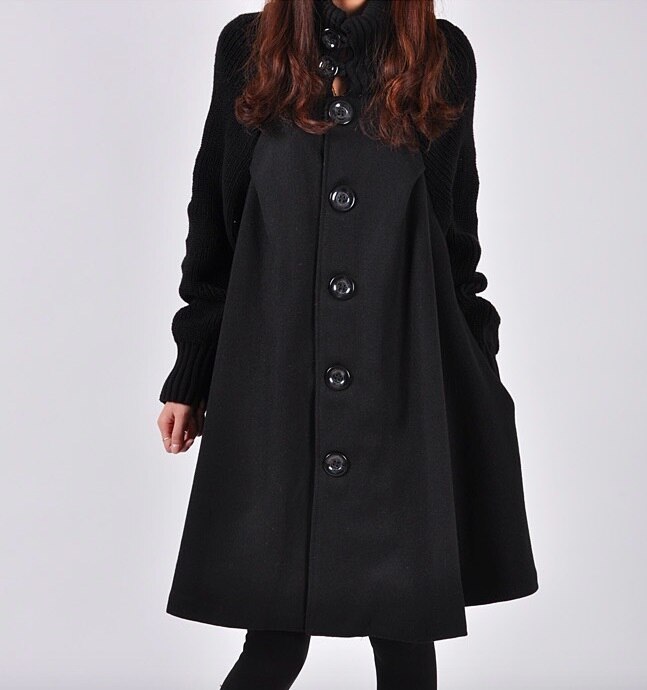 コート トレンチコート ミドル丈 タートルネック リブニット ウール きれいめ エレガント おしゃれ 大人可愛い 秋 冬 オフィス デート お出かけ 韓国 防寒 XL 2XL 3XL 4XL 5XL