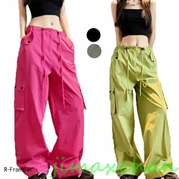 新品　ジャズ ダンス 衣装 レディースヒップホップ へそ出し トップス レディース ヒップホップ 緑パンツ グリーンズボン カーゴパンツ 韓国 ダンス衣装 運動風