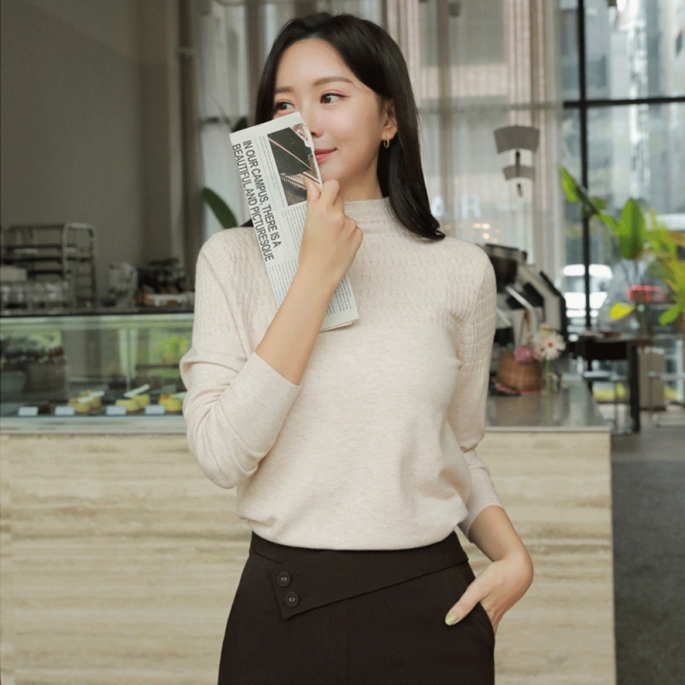 クリック＆ファニーメリンドハーフポーラーウールニット