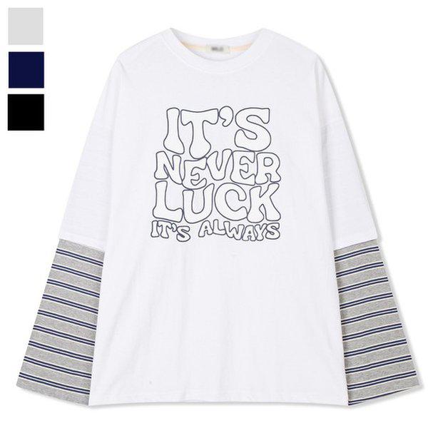 メンズ ネバー レイヤード 長袖 Tシャツ ML-TSA-Q001-アイボリー