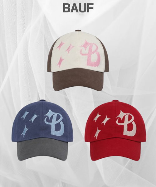 韓国人気[BAUF] BIG B STAR BALL CAP スターボールキャップ 星 Qoo10 BAUF BIG B STAR BALL ロゴ キ