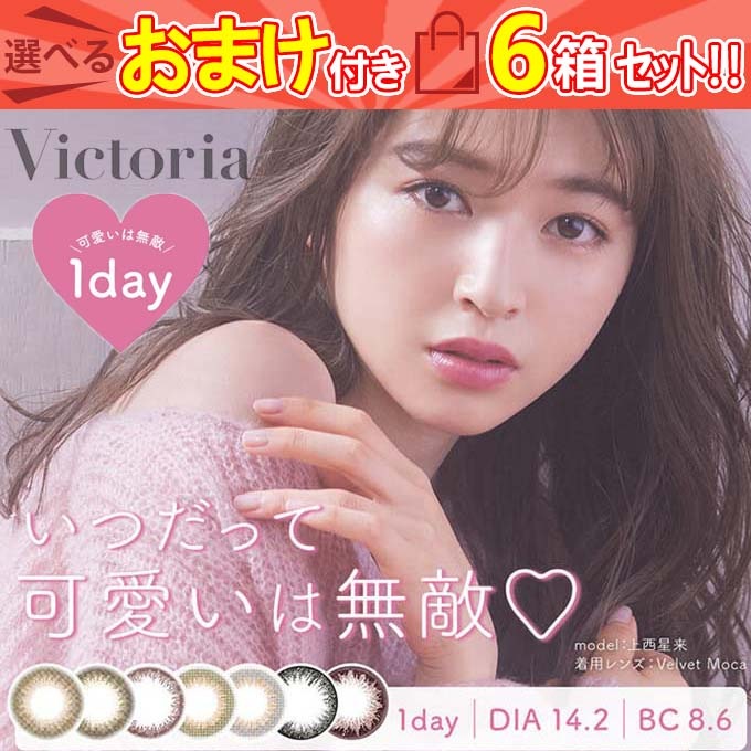 カラコン 1day ヴィクトリア ワンデー aineo 【6箱60枚】 14.2mm カラーコンタクトレンズ ナチュラル 度なし 度あり