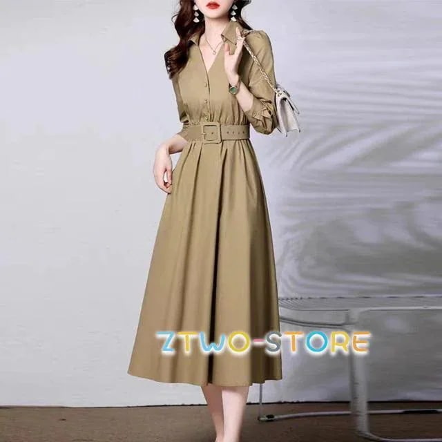 ワンピースドレスその他 ワンピースドレスきれいめ 上品 ミモレ丈 ベルト付き 無地 ワンピース ワンピース ワンピースドレス 春 4L 秋 3L 春 ワンピース シンプル 大きいサイズ ロング