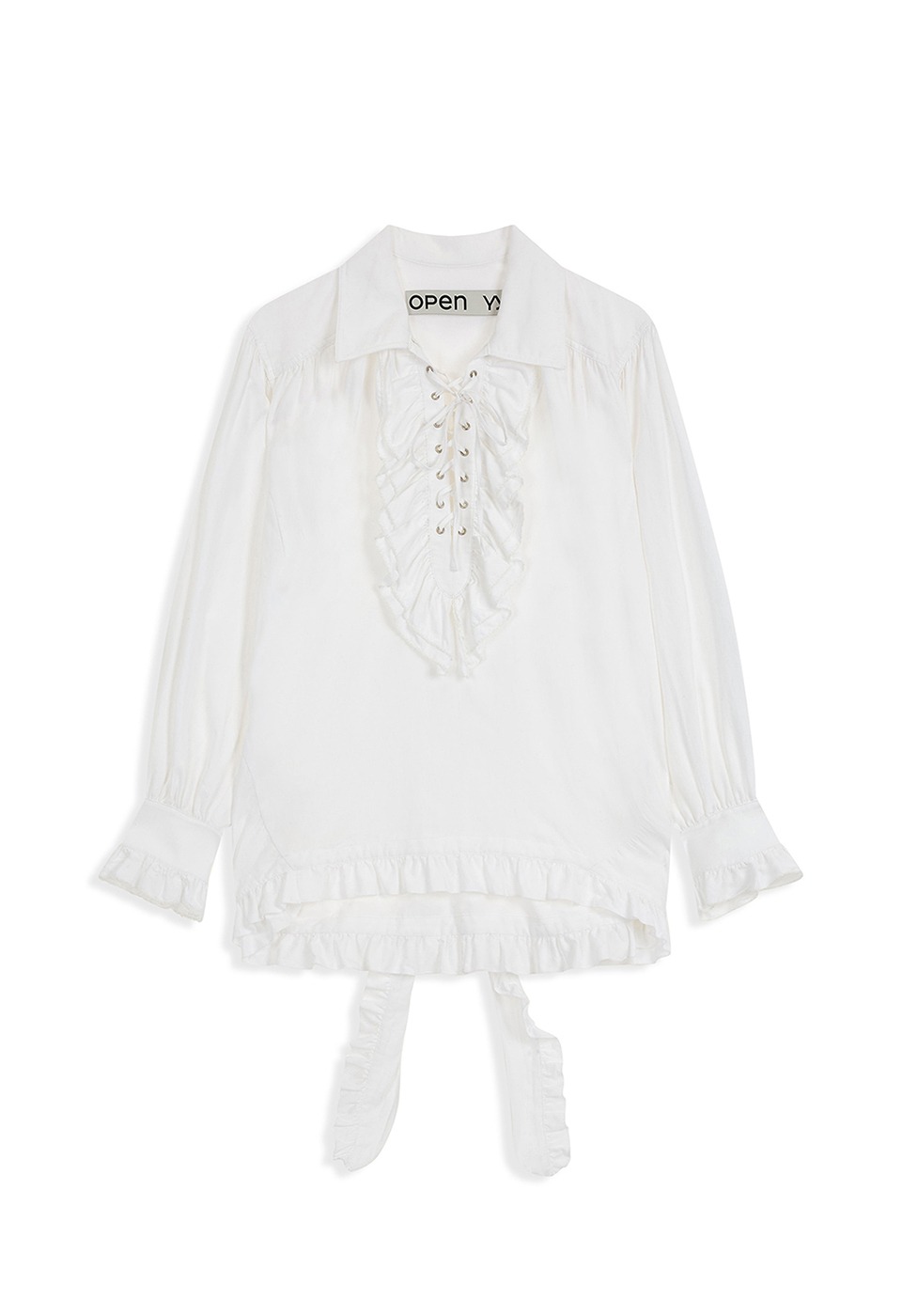 【OPEN Yy】 25FW RUFFLE TRIM BLOUSE : WHITE