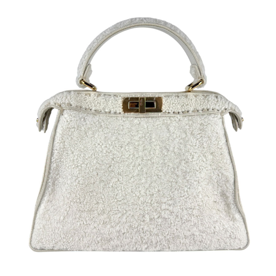 フェンディ FENDI ハンドバッグ ショルダーバッグ ピーカブー アイシーユー ボア ホワイト ゴールド レディース 8BN321-AHJ6 z7631