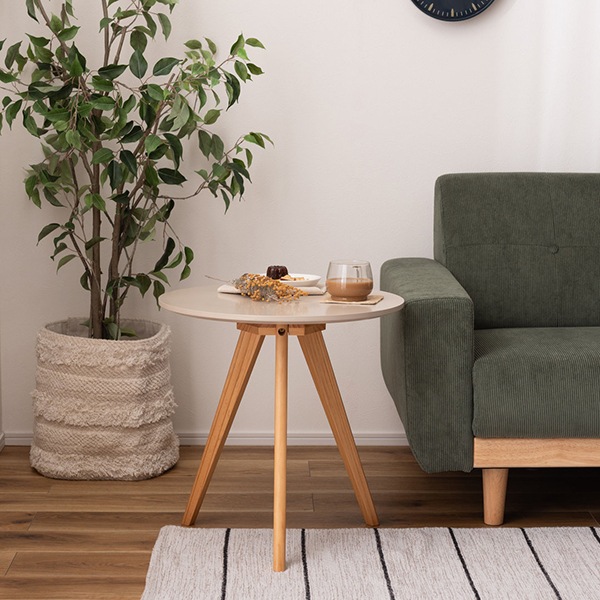 TAP-008BE ベージュ サイドテーブル メーカー直送