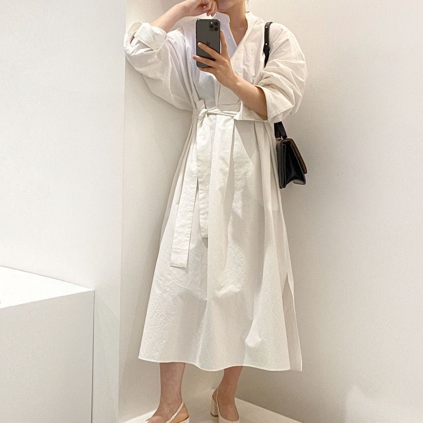 ワンピース ロング丈 シャツ ロングベスト ニット ビッグシルエット ゆったり オーバーサイズ 体型カバー ワントーン 無地 Aライン フレア スカート 半袖 袖あり wto0772