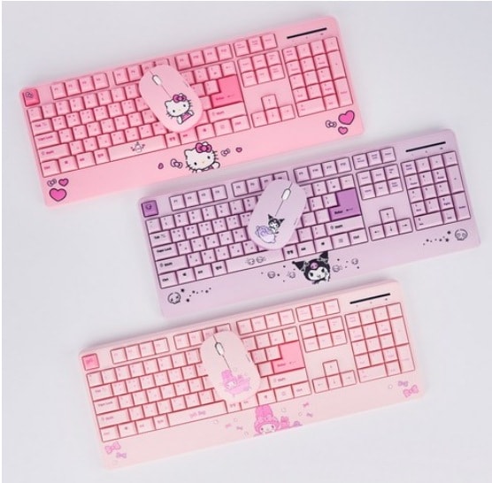 パームレスト ワイヤレス コンボ キーボード + マウス セット Kuromi