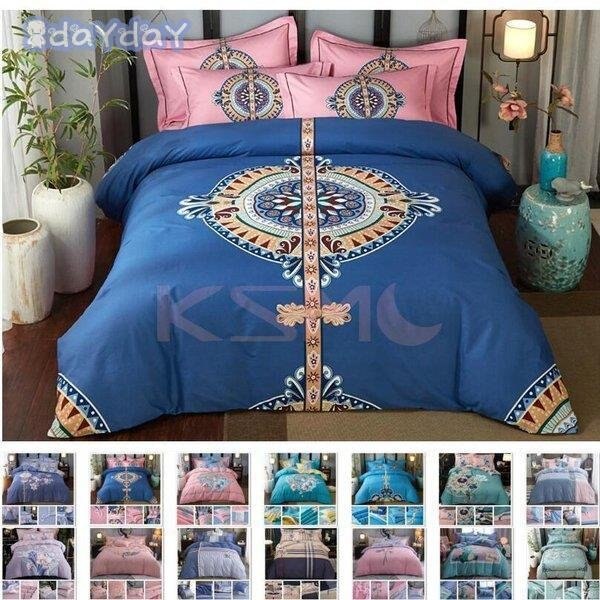 布団セット 防ダニ 4点 セット 掛け布団 敷き布団 枕 布団カバー 来客用 引越し 高級感 綿 花柄 抗菌 防臭 新生活 花柄 ベッドカバー 洋式和式兼用