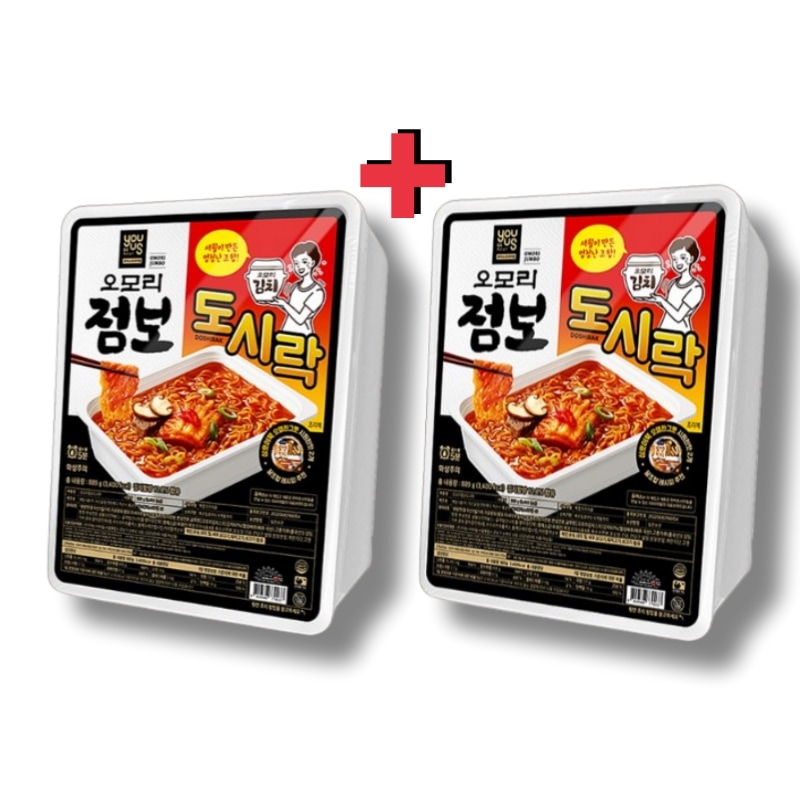 韓国コンビニ オ·モ·リジャンボ弁当 8人前x2個 キムチラーメン キャンプキムチ ラーメン_数量2個