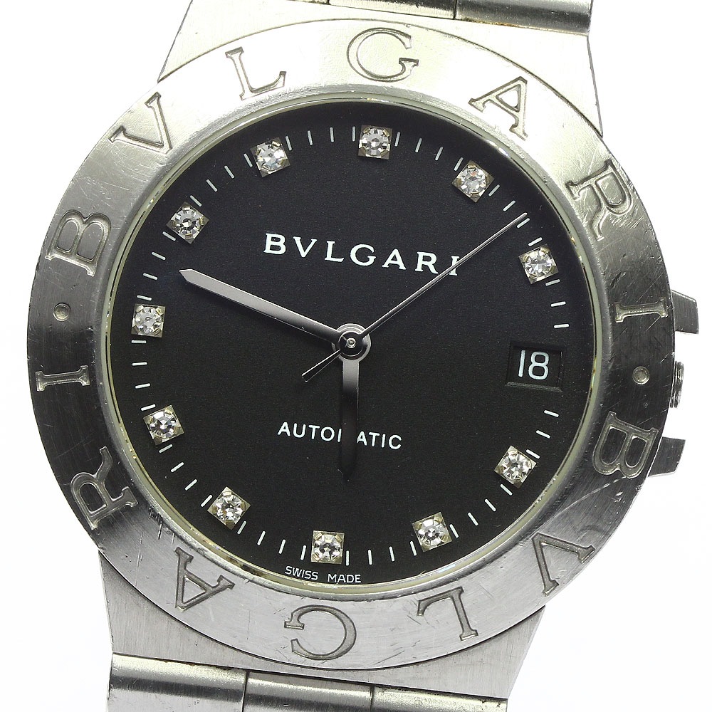 ジャンク ブルガリ BVLGARI LCV35S ディアゴノ 11Pダイヤ デイト 自動巻き メンズ _748557【中古】
