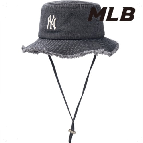 MLB公式正規品 バケットハット Color Denim Safari Bucket Hat NY (Grey)