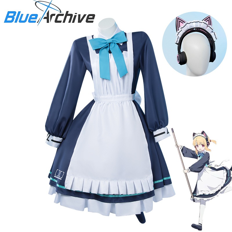 Azure Blue Archive Cosmet Halloweenロールプレイメイド衣装tashi Momoi Cosplay Animation Cosmet r n1001- Caiyu Mo