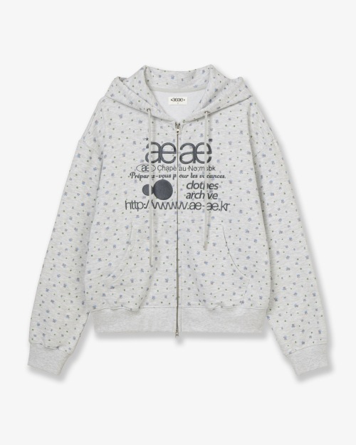 【AEAE】 WEB LOGO FLOWER HOOD ZIP UP [BLUE] 正規品