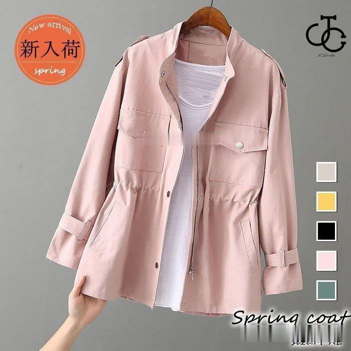【急速出荷】トレンチコート レディース 40代 ミディアム丈ジャケット スプリングコート 春コート ゆったりアウター 秋服 カジュアル韓国風 30代50代 オシャレ大きいサイズ