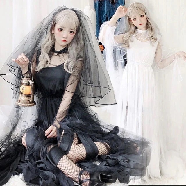cos服 万聖節 ハロウィン 花嫁 コスプレ 衣装 3点セットレディース 大人 花嫁ゾンビ 悪魔 デビル ワンピース 福袋
