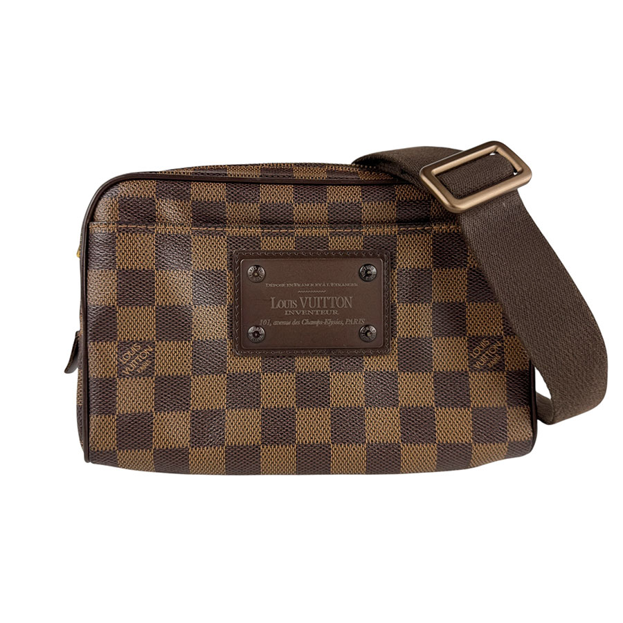 ルイ ヴィトン LOUIS VUITTON ボディバッグ バムバッグ ダミエ ブルックリン ダミエキャンバス ブラウン ゴールド メンズ N41101 z6361