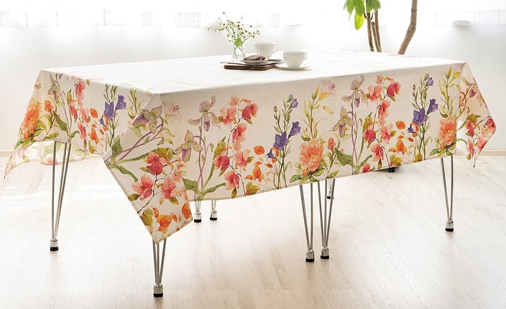 花柄撥水 テーブルクロス/サマーver【１５０×２００cm】 summer スペイン製 フラワー 撥水加工 花柄 ボタニカル柄