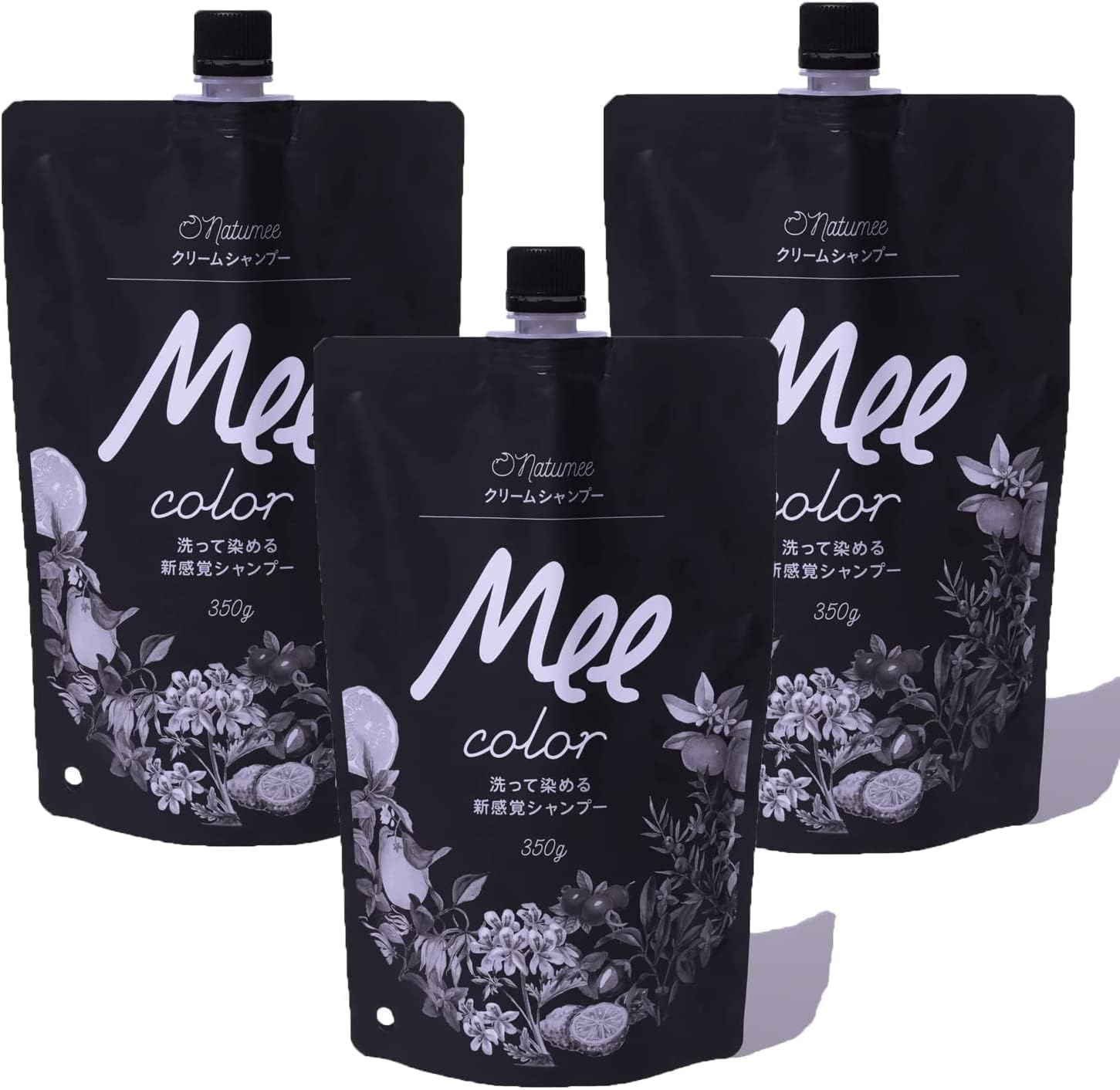 [Mee Color] [ミーカラー] 【3個セット】クリームシャンプー MEE color(ブラック 350g)