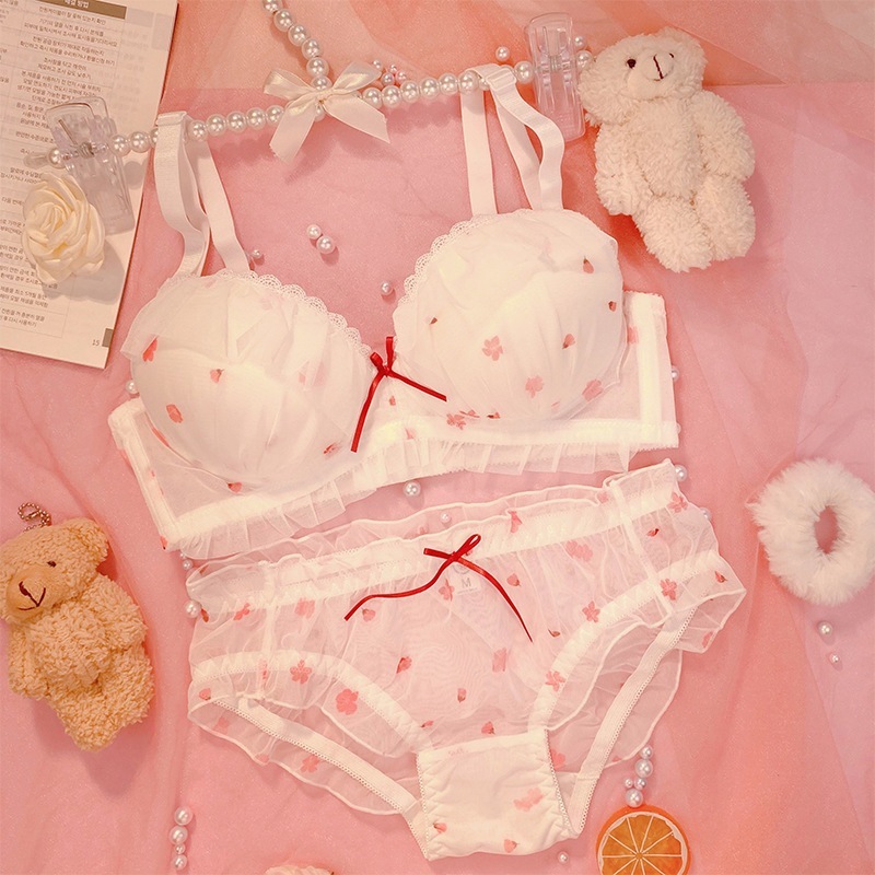 下着女性のスーツ秋と冬大きいサイズレース貧乳プッシュアップかわいいブラジャー巨乳ショー小さなセクシーな純粋な欲望のブラジャー