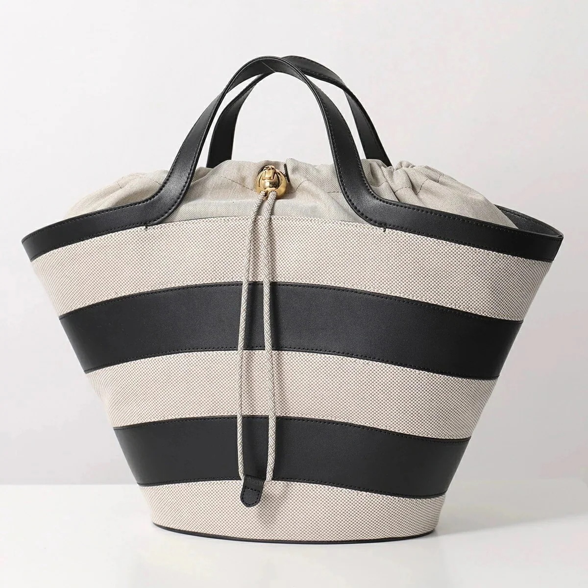 Furla フルラ トートバッグ VORTICE S ヴォルティチェ WB01592 BX3542 レディース ストライプ キャンバス レザー ハンドバッグ 鞄 TON00/TONI-NERO 【me