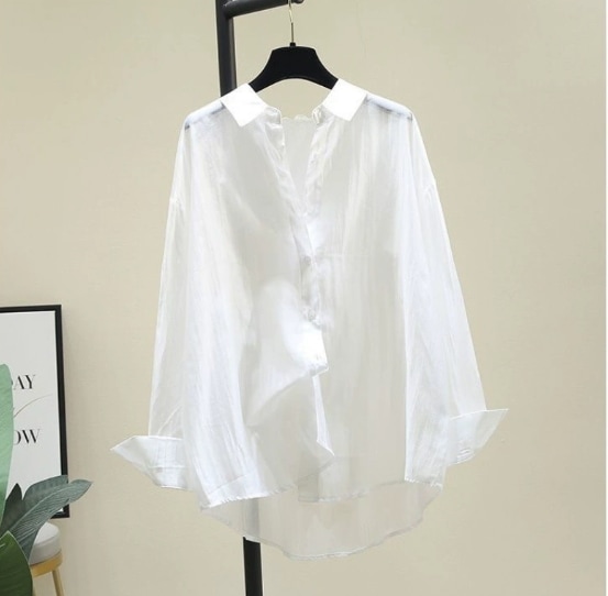 ダークグリーンの薄手シャツ レディース 2024年夏新作 テンセル 通気性 カジュアルシャツ 長袖 日焼け防止 トップス309