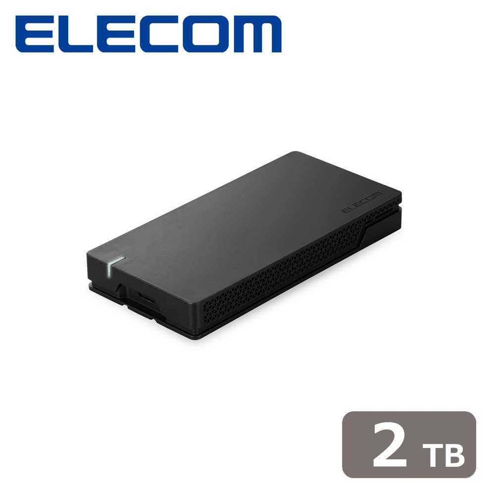 エレコムELECOM SSD 外付け 2TB USB4 読出最大3650MB/秒 ポータブルSSD 超高速 耐衝撃 温度検知ファン搭載 【 Windows 11 / 10 Mac PC PS5 等対
