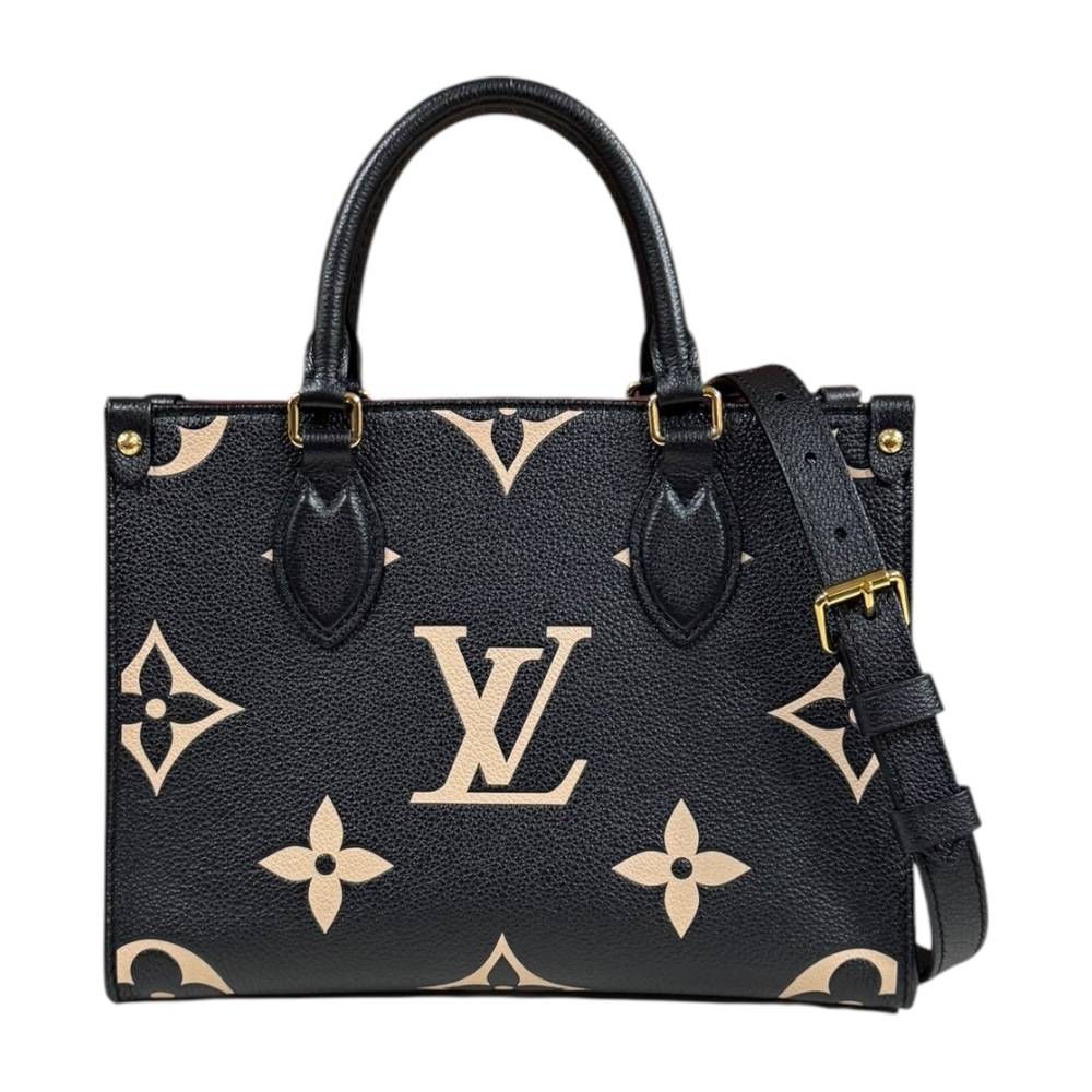 ルイヴィトン オンザゴーPM バイカラーモノグラムアンプラント ショルダーバッグ M45659 ブラック LOUIS VUITTON 中古