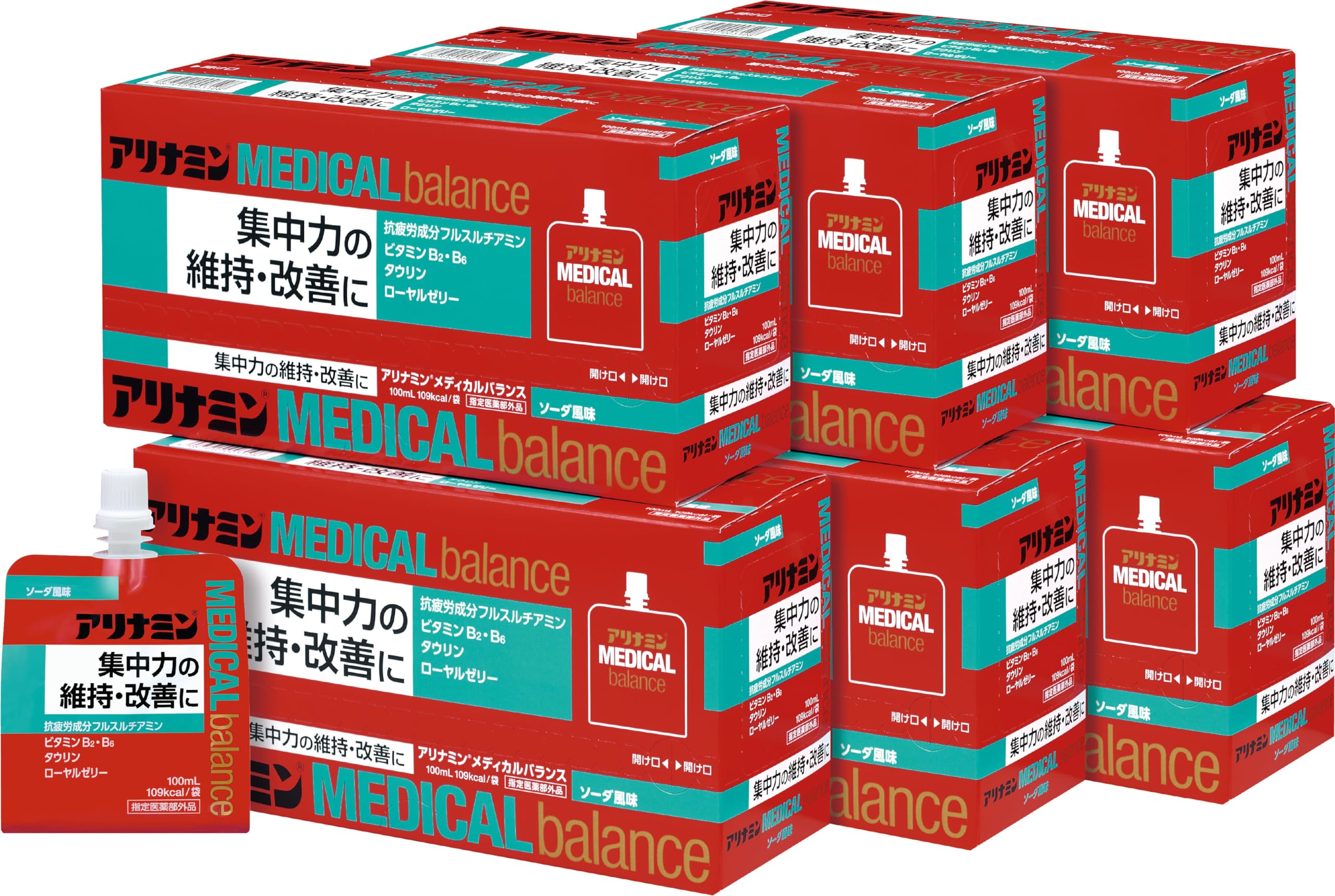 アリナミンメディカルバランス ソーダ風味 100mL×36本 集中力の維持・改善 受験 疲労の回復・予防 防災 ゼリー飲料 【指定医薬部外品】