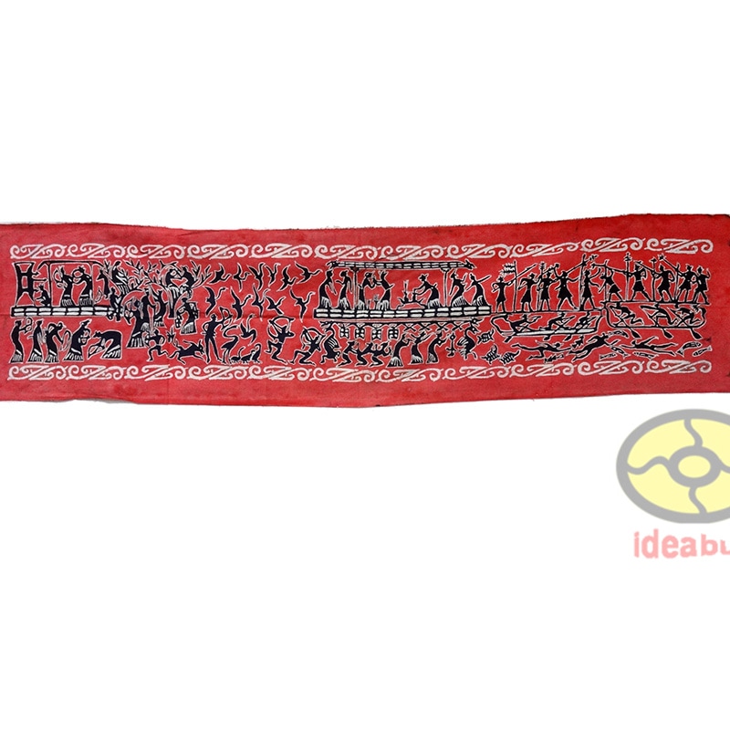 ろうけつ染めの絵Art Wall Decor Hanging Batik Tapestry China Warring States(BC445-221) Banquet Scene 46x192cm