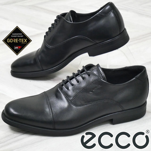 エコー ビジネスシューズ メンズ 防水 透湿 紳士靴 内羽根 ストレートチップ 革靴 メルボルン レザーシューズ ブラック フォーマル 黒 冠婚葬祭 本革 ecco 621924
